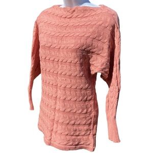 Boston Proper Pink Fantastic Womens Cable Knit Sweater  Euc size XXS